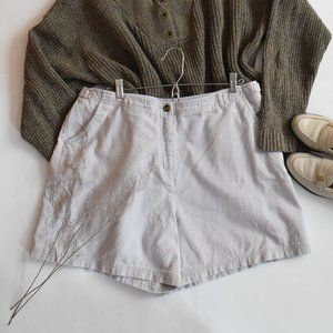 Cotton high waisted shorts in khaki 34" Waist